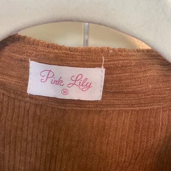 Camel brown corduroy button up shacket - Picture 2 of 3